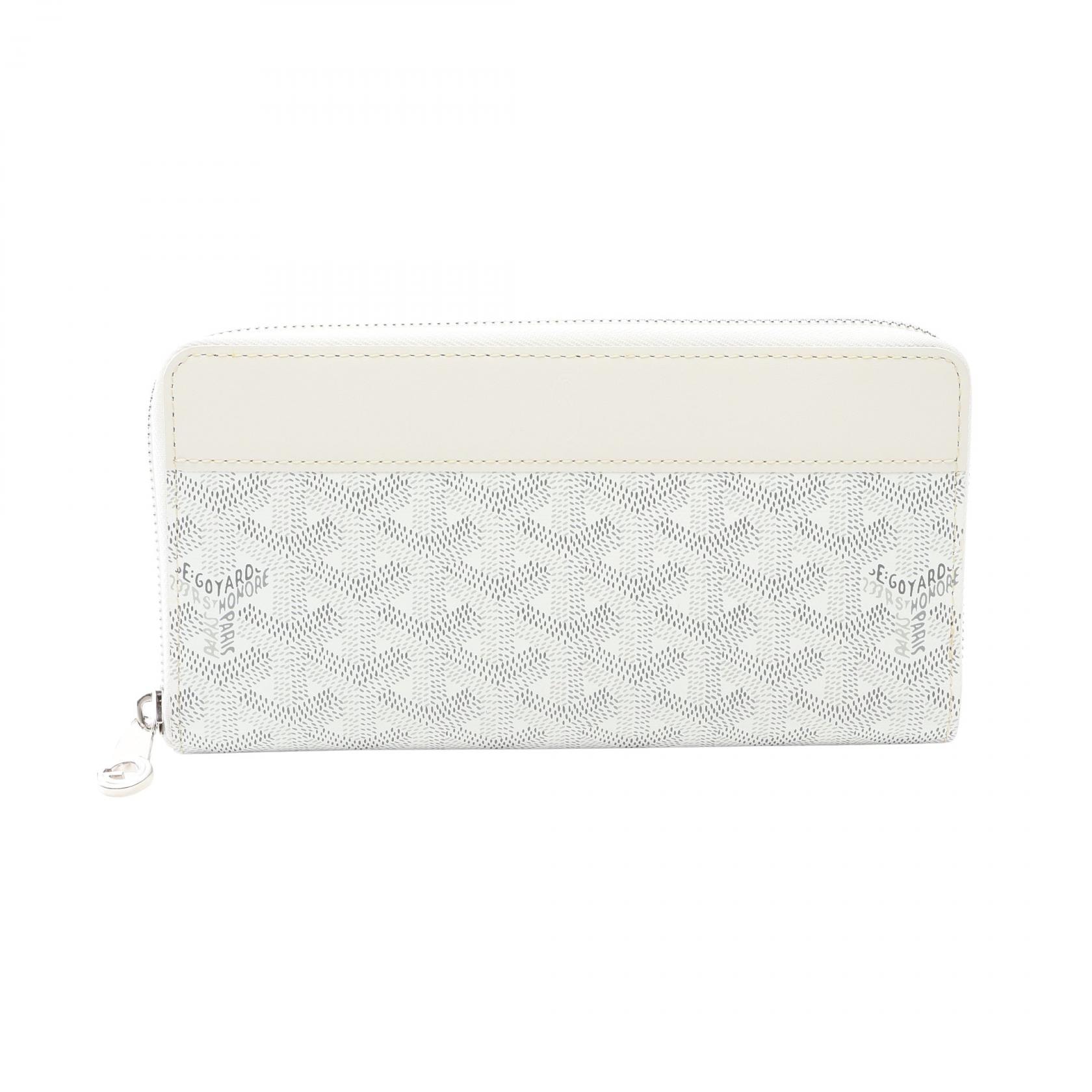 ゴヤール GOYARD マティニョンGM ラウンド長財布 財布 PVCコーティングキャンバス レザー レディース ホワイト系 / グレー系 MATIG2GMLTY50CL50P 【中古】