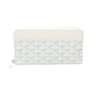 ゴヤール GOYARD マティニョンGM ラウンド長財布 財布 PVCコーティングキャンバス レザー レディース ホワイト系 / グレー系 MATIG2GMLTY50CL50P 【中古】