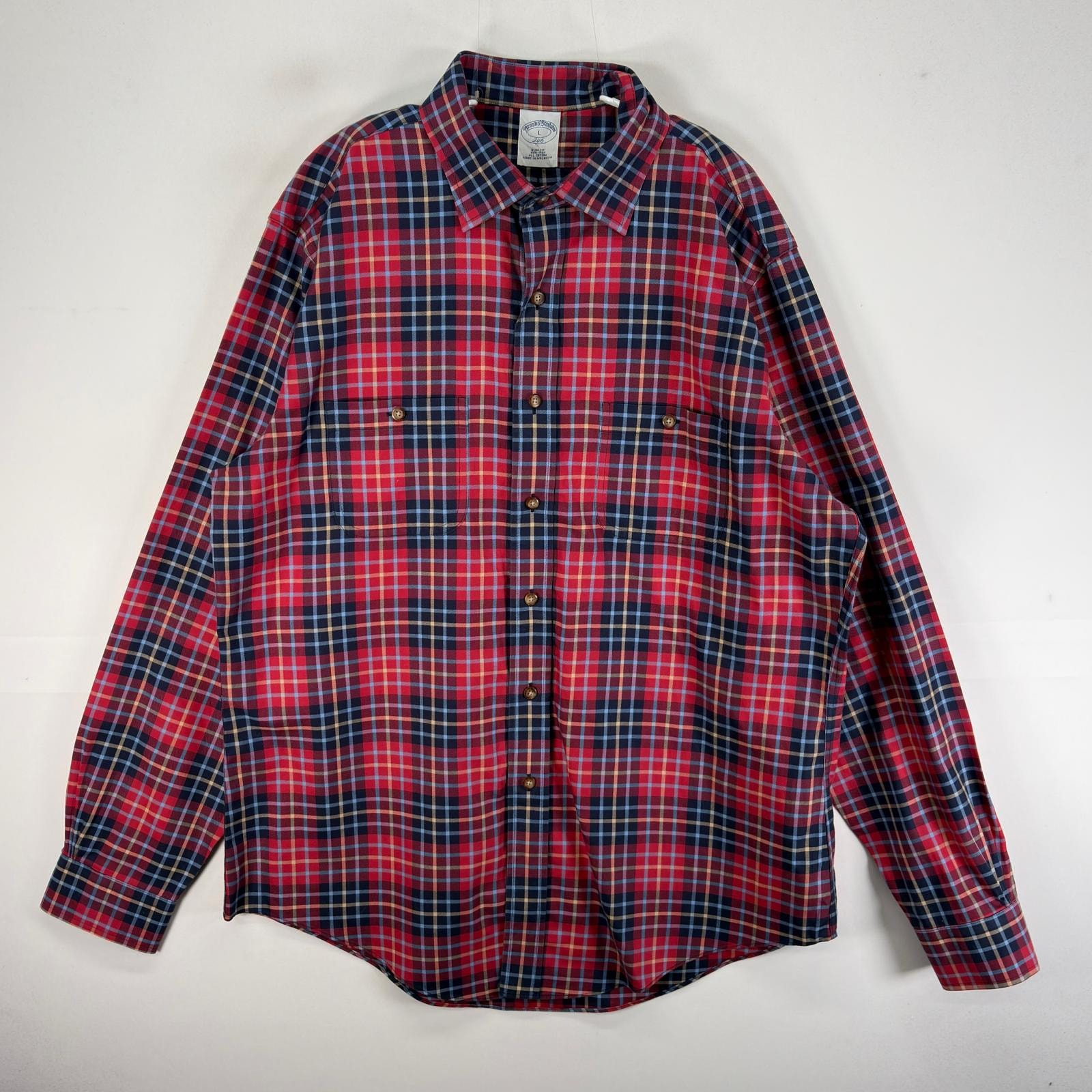 古着 ブルックスブラザーズ Brooks Brothers 長袖シャツ 胸ポケ 346 L  レッド系 チェック メンズ
