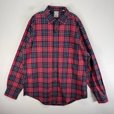 古着 ブルックスブラザーズ Brooks Brothers 長袖シャツ 胸ポケ 346 L レッド系 チェック メンズ