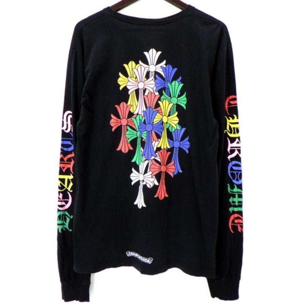 Chrome Hearts Multi Color Cemetery Cross L/S T-Shirt "Black"