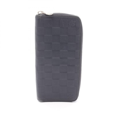 ルイ・ヴィトン LOUIS VUITTON ジッピーウォレット ヴェルティカル ラウンド長財布 財布 レザー ダミエ・アンフィニ コスモス メンズ ネイビー系 N63549 【中古】