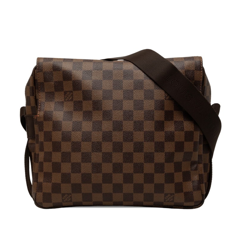 ルイ ヴィトン ダミエ ナヴィグリオ 斜め掛け ショルダーバッグ N45255 ブラウン PVC レザー レディース LOUIS VUITTON 中古