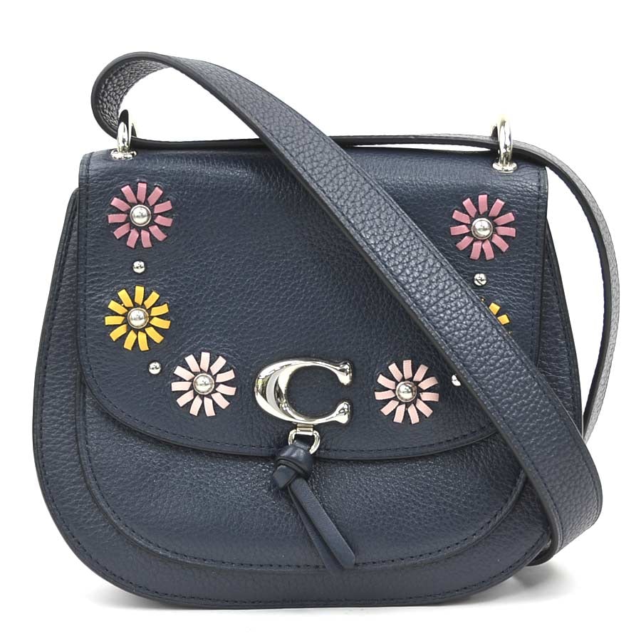 コーチ COACH ショルダーバッグ レザー ネイビー レディース【中古】 56334a