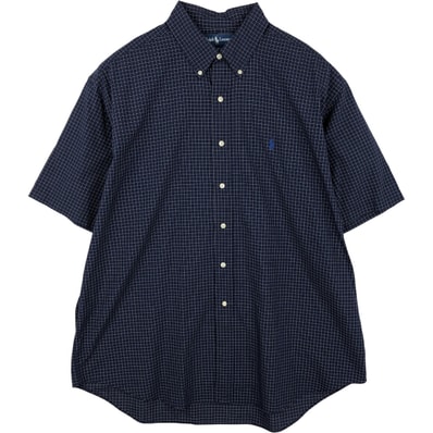 古着 ラルフローレン Ralph Lauren BLAKE 半袖 ボタンダウン チェックシャツ メンズXL相当/eaa611052