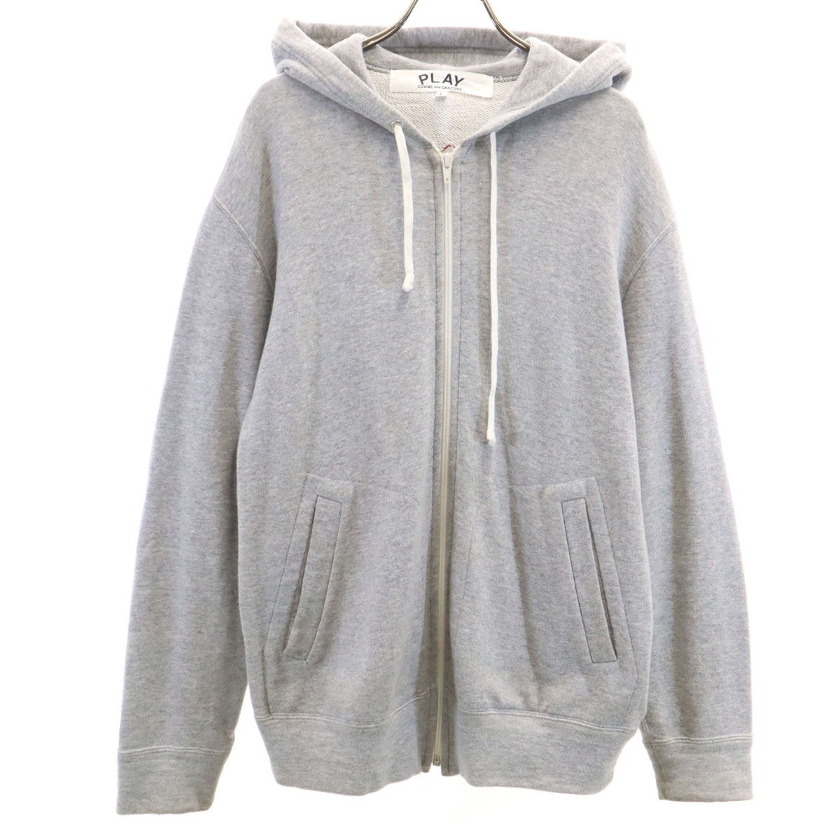 PLAY COMME des GARCONS プレイコムデギャルソン 2024年 日本製 長袖 スウェット ジップパーカー L グレー