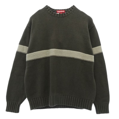 Supreme シュプリーム ニット 25SS Tonal Appliqu? Sweater トーナルアップリケ セーター ニット カーキ系 M【中古】