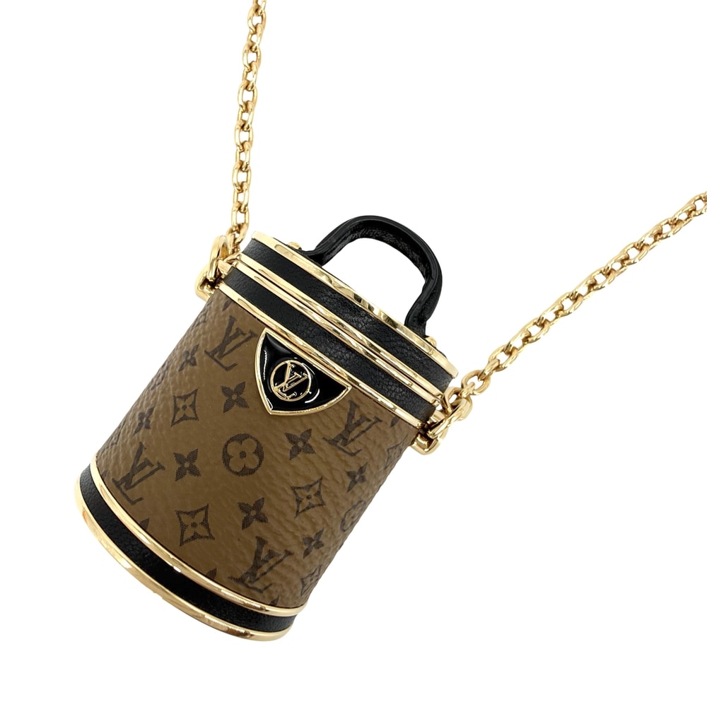 LOUIS VUITTON ルイヴィトン ネックレス マイクロ カンヌ モノグラムリバース アクセサリー バッグモチーフ GP モノグラムリバース M80253 レディース 約162.2g【中古品】