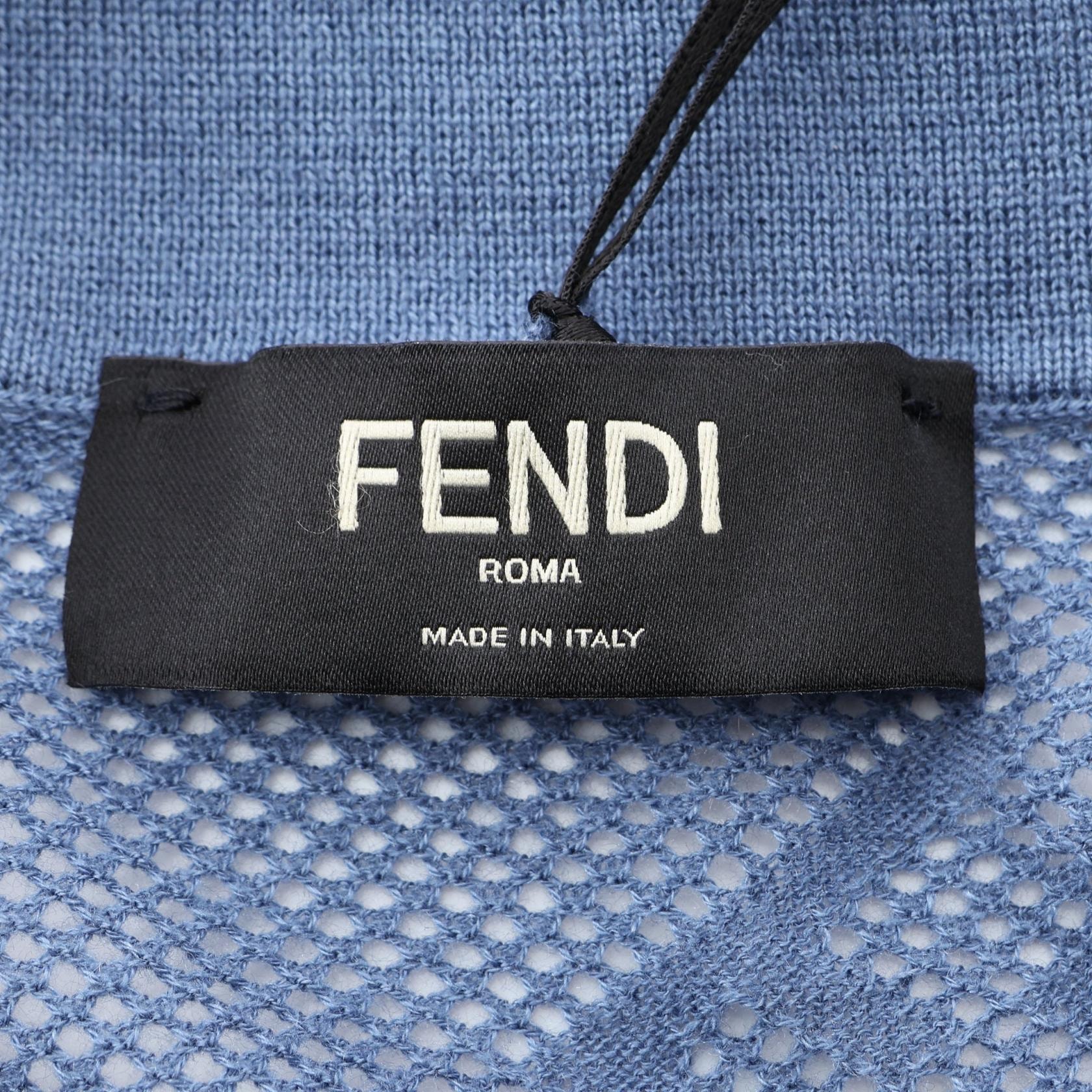 C (やや傷や汚れあり)】フェンディ FENDI FFロゴ総柄 メッシュ ニット
