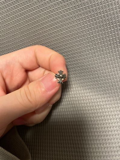 Chrome Hearts # 2 CH Cross Fat Stud Earrings "Silver"