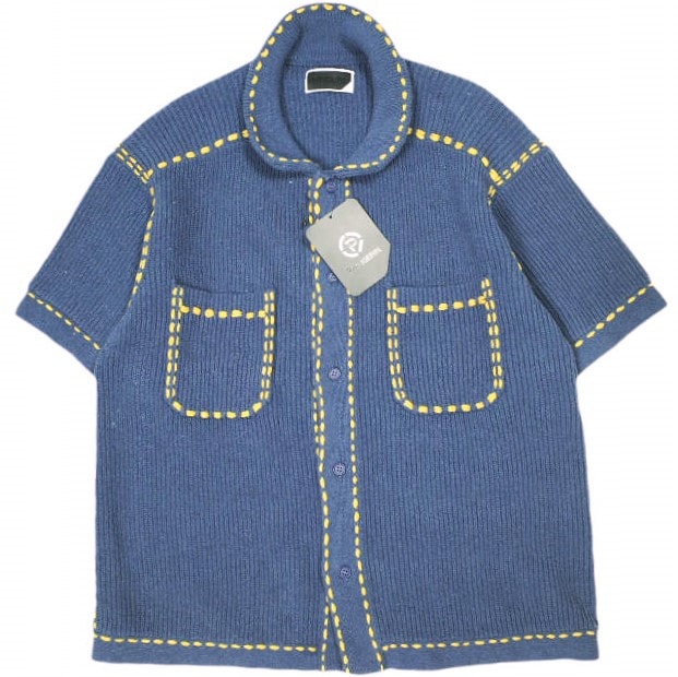 PHINGERIN フィンガリン 25SS PG1 BEACH SHIRT ハンドステッチニット ビーチシャツ PD-251-KN-101 Free NAVY 半袖 トップス g23350