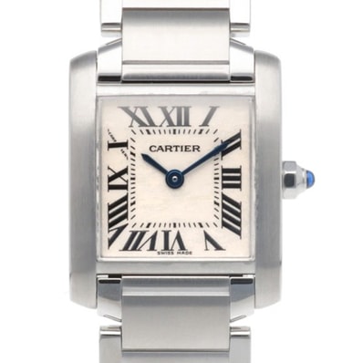 カルティエ タンクフランセーズ SM 腕時計 時計 ステンレススチール 2384 クオーツ レディース 1年保証 CARTIER 中古