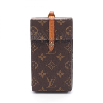 ルイ・ヴィトン LOUIS VUITTON ボックス フォンケース モノグラム 携帯・スマホアクセサリー アクセサリー PVCコーティングキャンバス レザー メンズ ブラウン系 M68523 【中古】