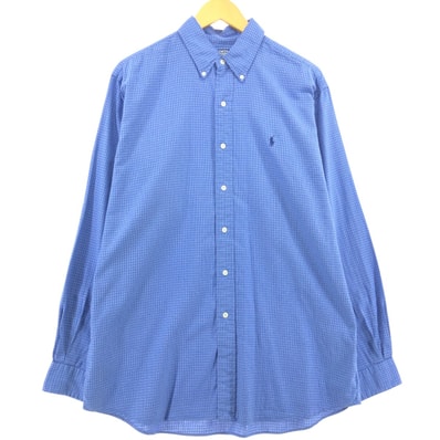 古着 ラルフローレン Ralph Lauren POLO by Ralph Lauren ELLINGTON 長袖 ボタンダウンチェックシャツ メンズL相当/eaa557738
