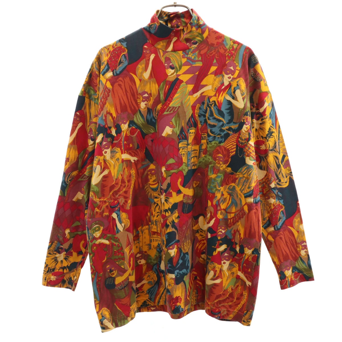 KENZO JUNGLE ケンゾージャングル 90s イタリア製 オールド 総柄 長袖 カットソー M レッド系