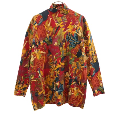 KENZO JUNGLE ケンゾージャングル 90s イタリア製 オールド 総柄 長袖 カットソー M レッド系