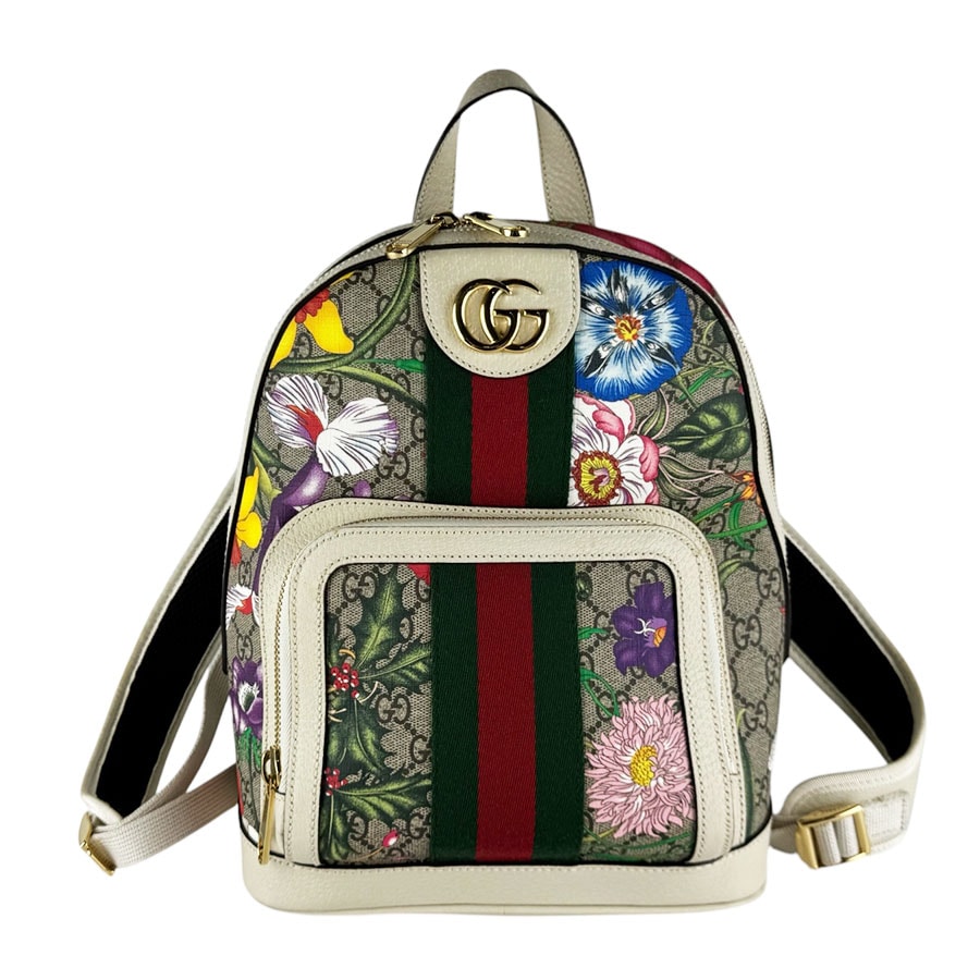 グッチ GUCCI リュック GGフローラ GGスプリームキャンバス マルチカラー ゴールド レディース 547965【中古】 z10522