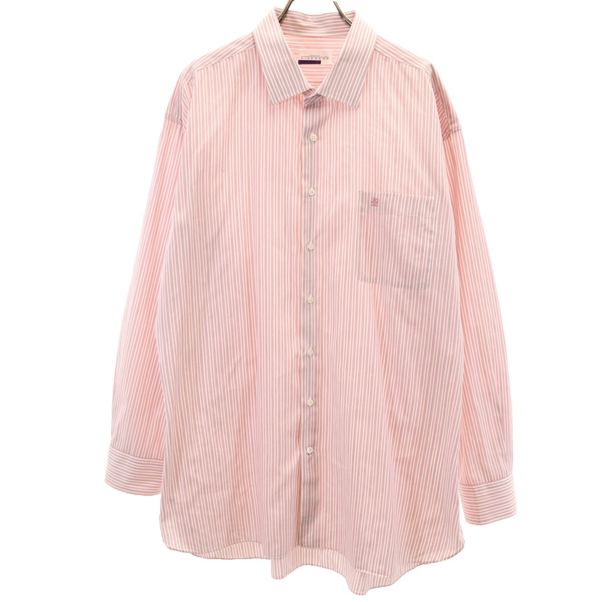 GIVENCHY ジバンシィ ストライプ柄 長袖 コットンシャツ レッド系