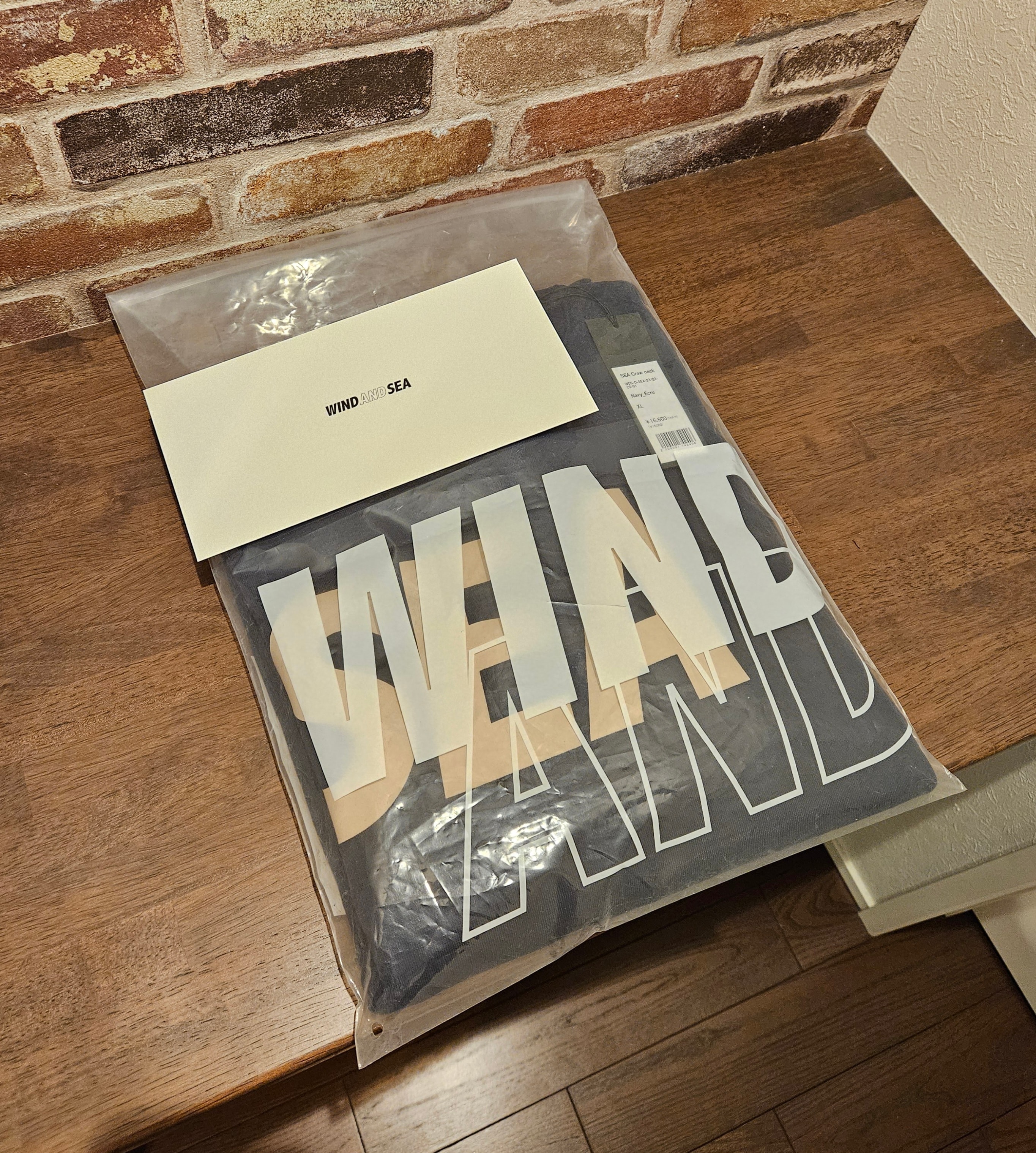 WIND AND SEA★SEA Crewneck Navy Ecru ウィンダンシー クルーネック