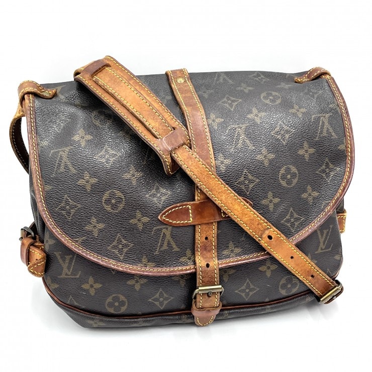 LOUIS VUITTON(ルイヴィトン)ソミュール30 ヴィンテージ ショルダーバッグ モノグラムキャンバス ブラウン レディース M42256【中古】