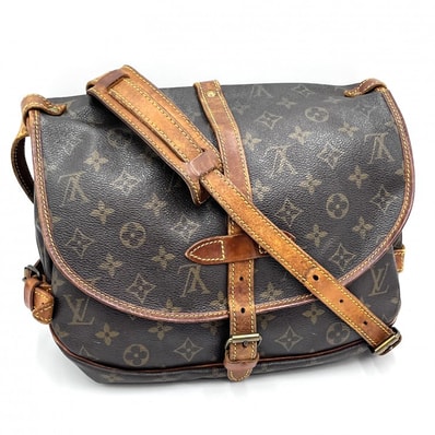LOUIS VUITTON(ルイヴィトン)ソミュール30 ヴィンテージ ショルダーバッグ モノグラムキャンバス ブラウン レディース M42256【中古】