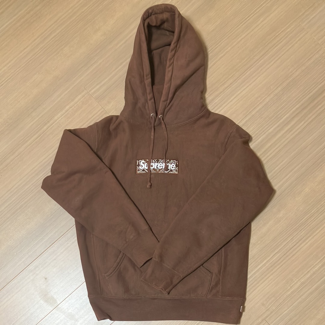 Supreme Bandana Box Logo Hooded Sweatshirt "Brown"