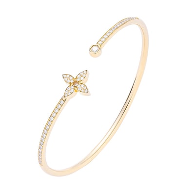 LOUIS VUITTON 美品 ルイヴィトン ブレスレット ツイストブロッサム Q95690 K18PG ダイヤ 計0.38Ct バングル ブラスレ ピンクゴールド サイズS 15表記 ABランク ヴィトン LV 中古 鑑定済【定価¥1,265,000】