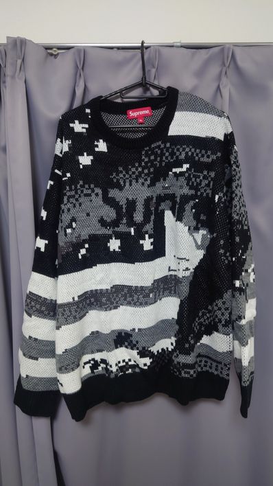 Supreme Digital Flag Sweater "Black"