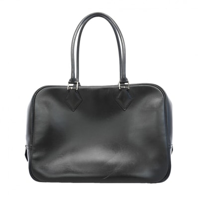 【6gd4957】エルメス ハンドバッグ プリュス28 ボックスカーフ ブラック シルバー金具 □C刻印【中古】レディース