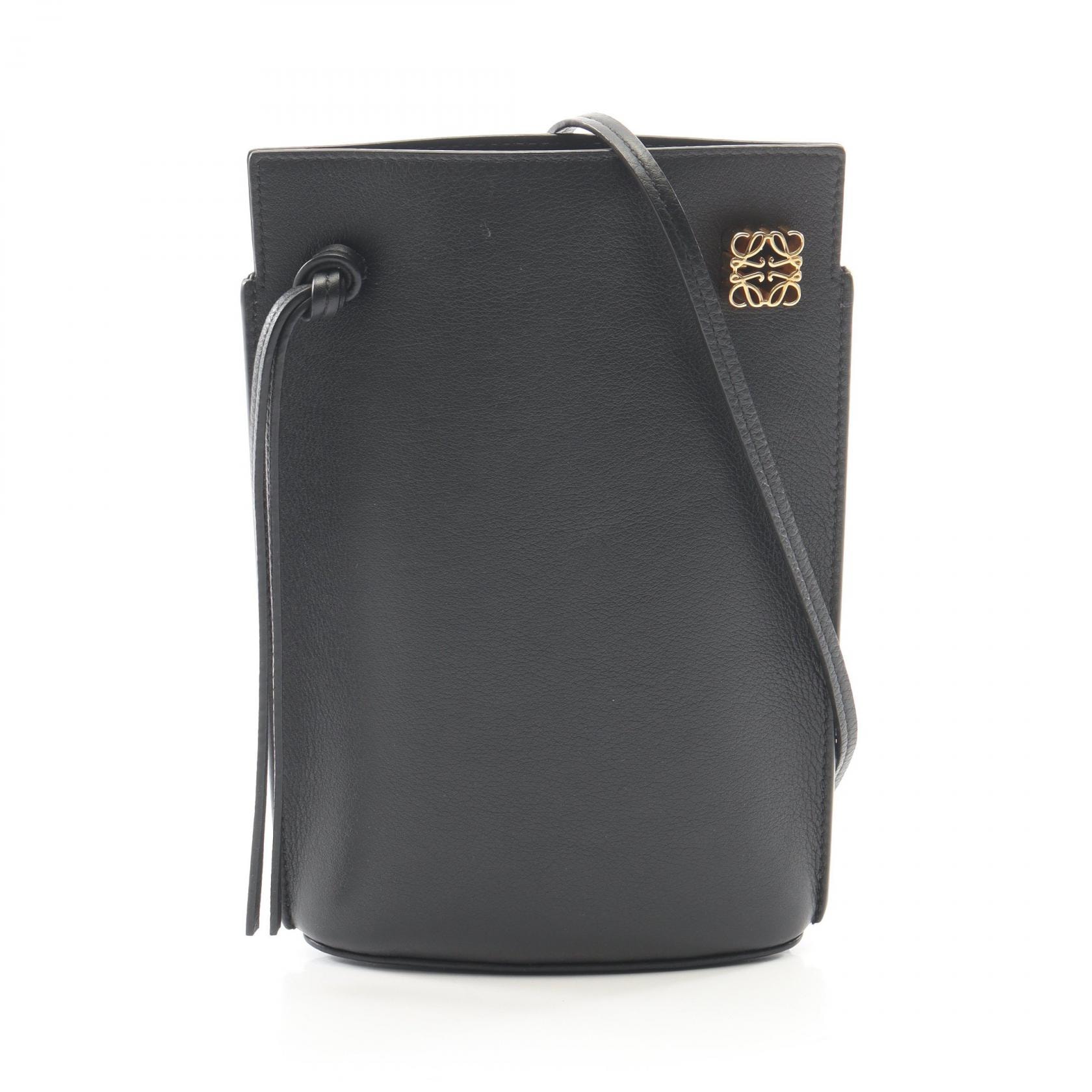 ロエベ LOEWE ダイスポケット ショルダーバッグ バッグ レザー レディース ブラック系 C630R12X01 【中古】