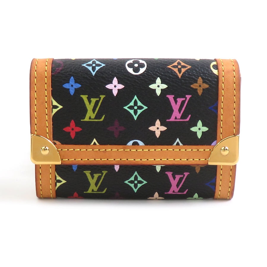 ルイ ヴィトン LOUIS VUITTON コインケース モノグラムマルチカラー ポルトモネ プラ モノグラムマルチカラー ブラック ゴールド レディース M92656【中古】 e61964k