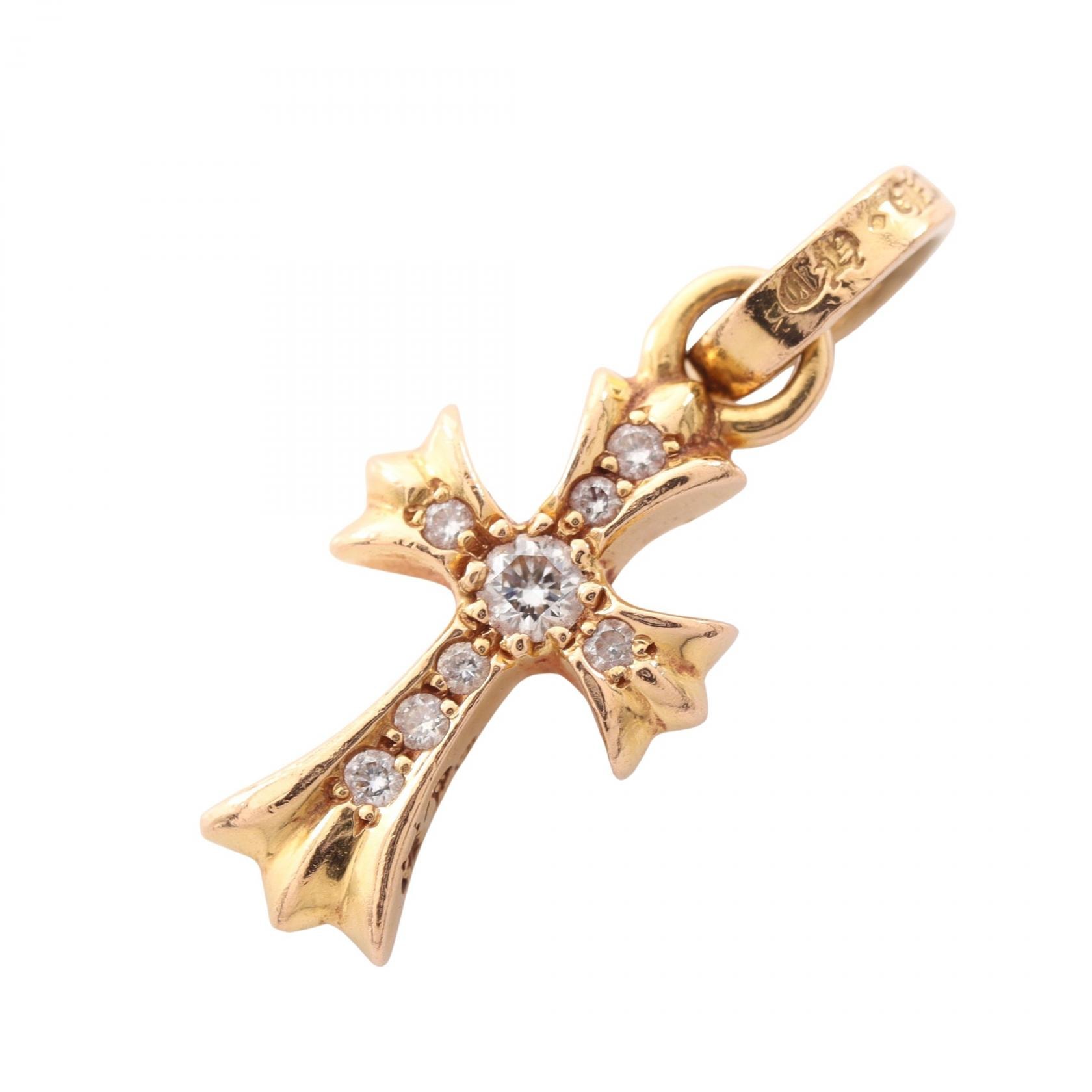 クロムハーツ CHROME HEARTS CHクロス ベビーファット ペンダントトップ ジュエリー ダイヤモンド 22K メンズ ゴールド系 / クリア系 【中古】