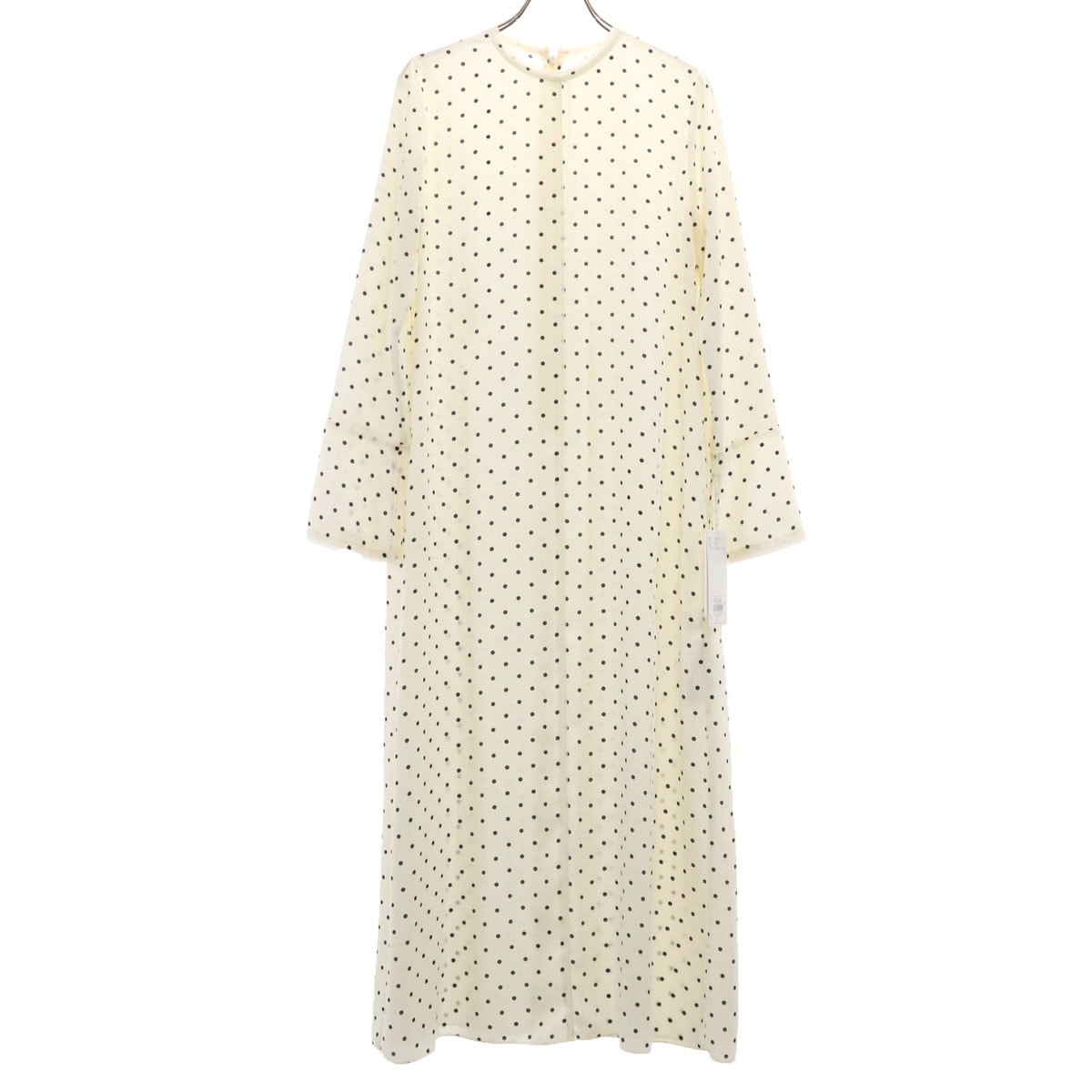 未使用 Mila Owen ミラオーウェン ドット柄 長袖 シースルー ワンピース アイボリー 水玉