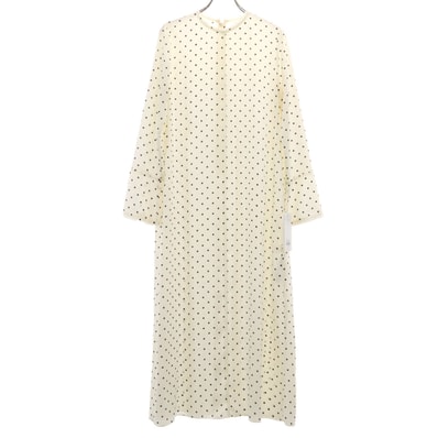 未使用 Mila Owen ミラオーウェン ドット柄 長袖 シースルー ワンピース アイボリー 水玉
