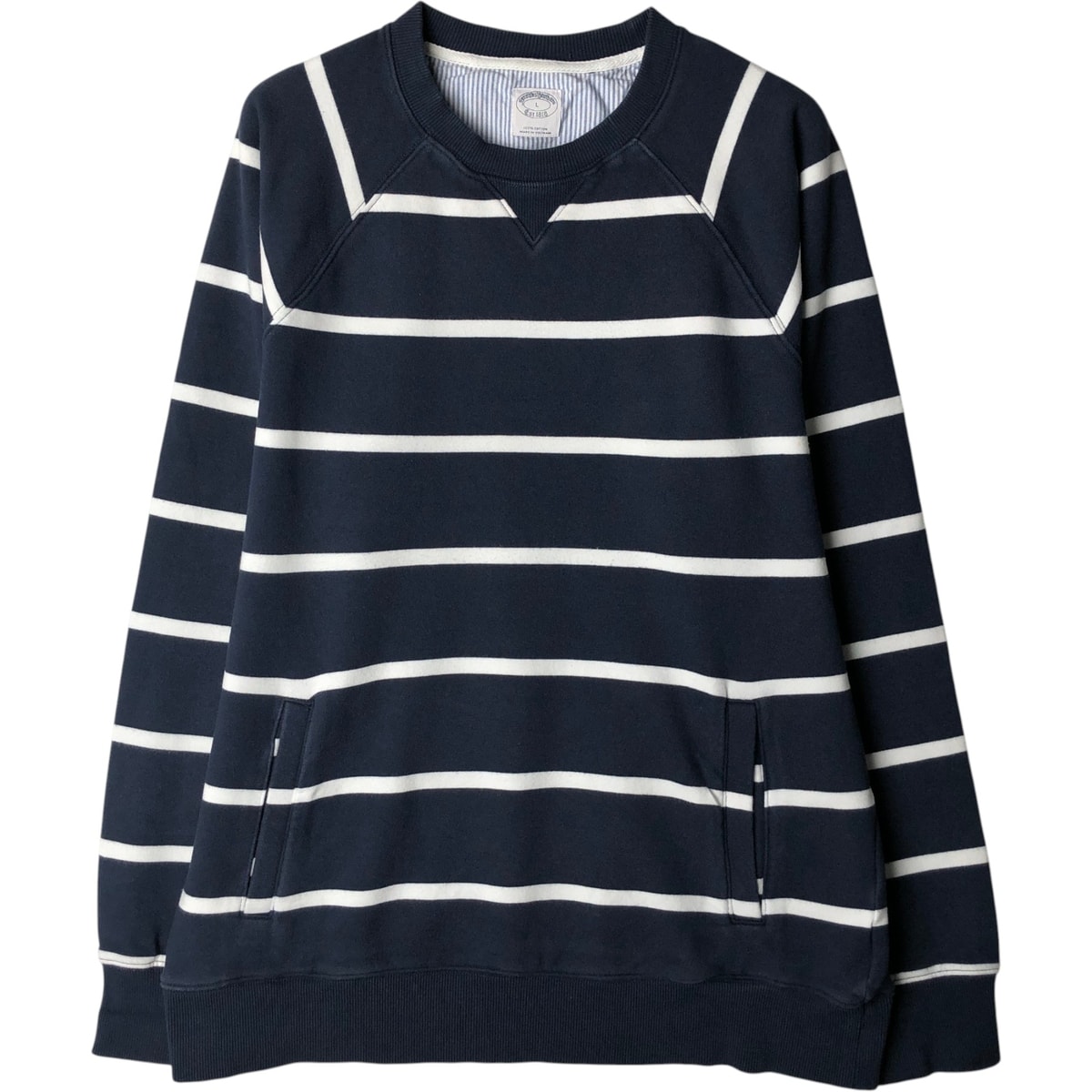 古着 ブルックスブラザーズ Brooks Brothers Est.1818 ボーダー柄 スウェットシャツ トレーナー メンズL相当/eaa630493