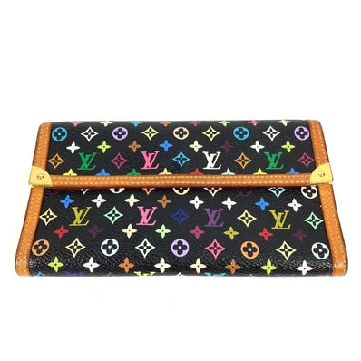 ルイヴィトン LOUIS VUITTON ポルトトレゾールインターナショナル M92658 モノグラムマルチカラー ロングウォレット 3つ折り 長財布 モノグラムマルチカラーキャンバス ノワール ブラック