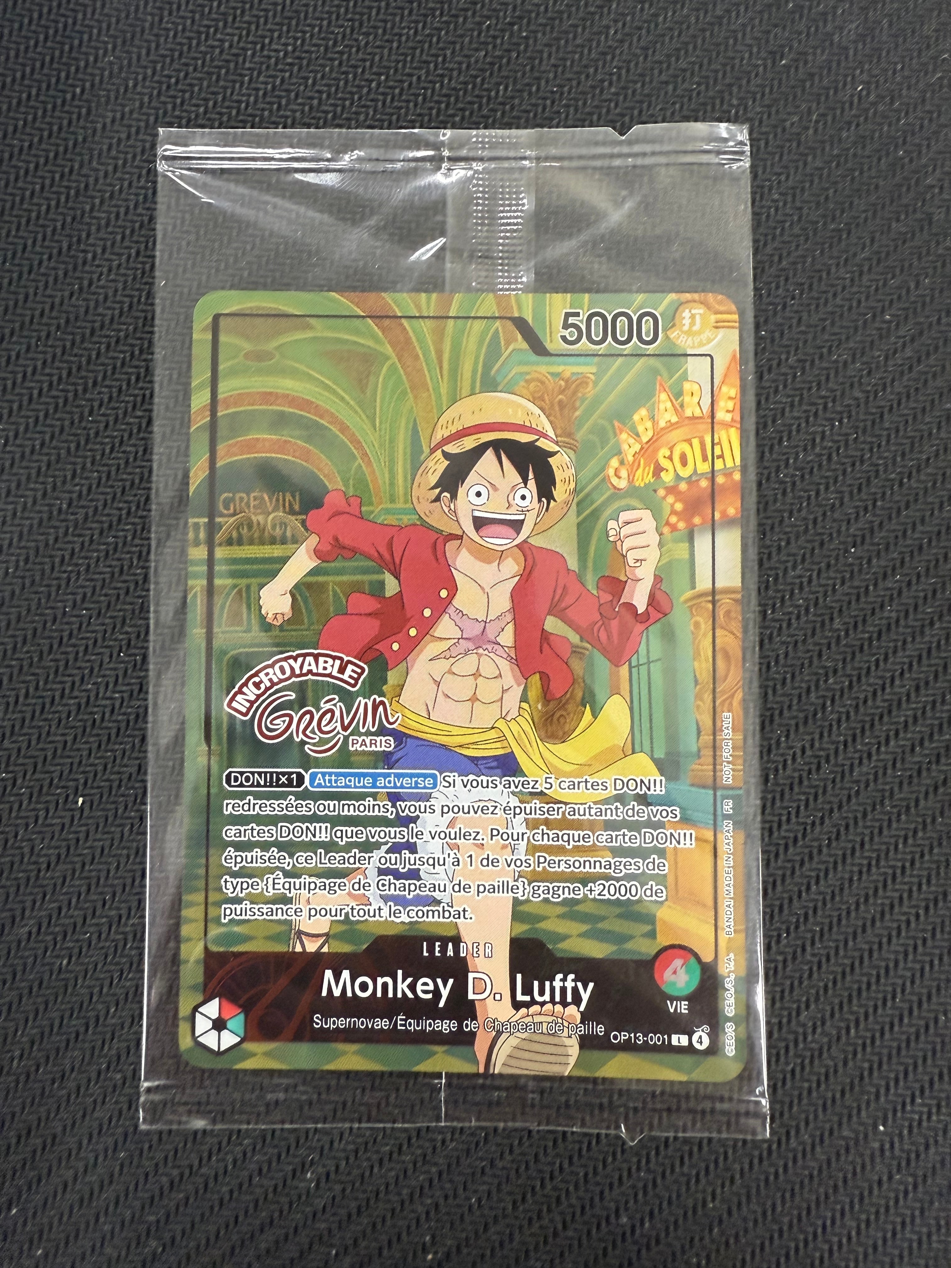 モンキー・D・ルフィ L [OP13-001]【フランス語版】(プロモーションカード「ONE PIECE × グレヴァン美術館」)