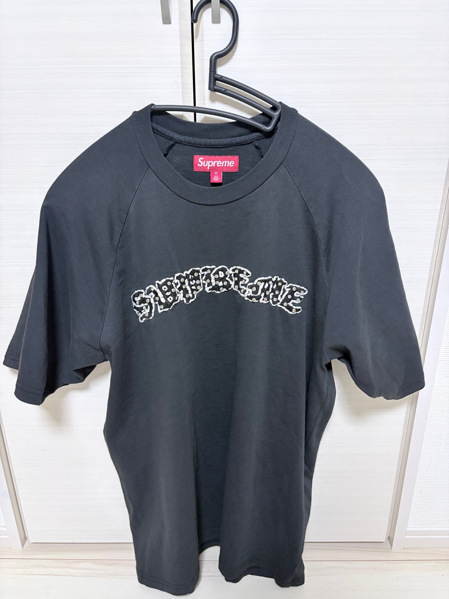 Supreme Rhinestone Raglan S/S Top "Black"