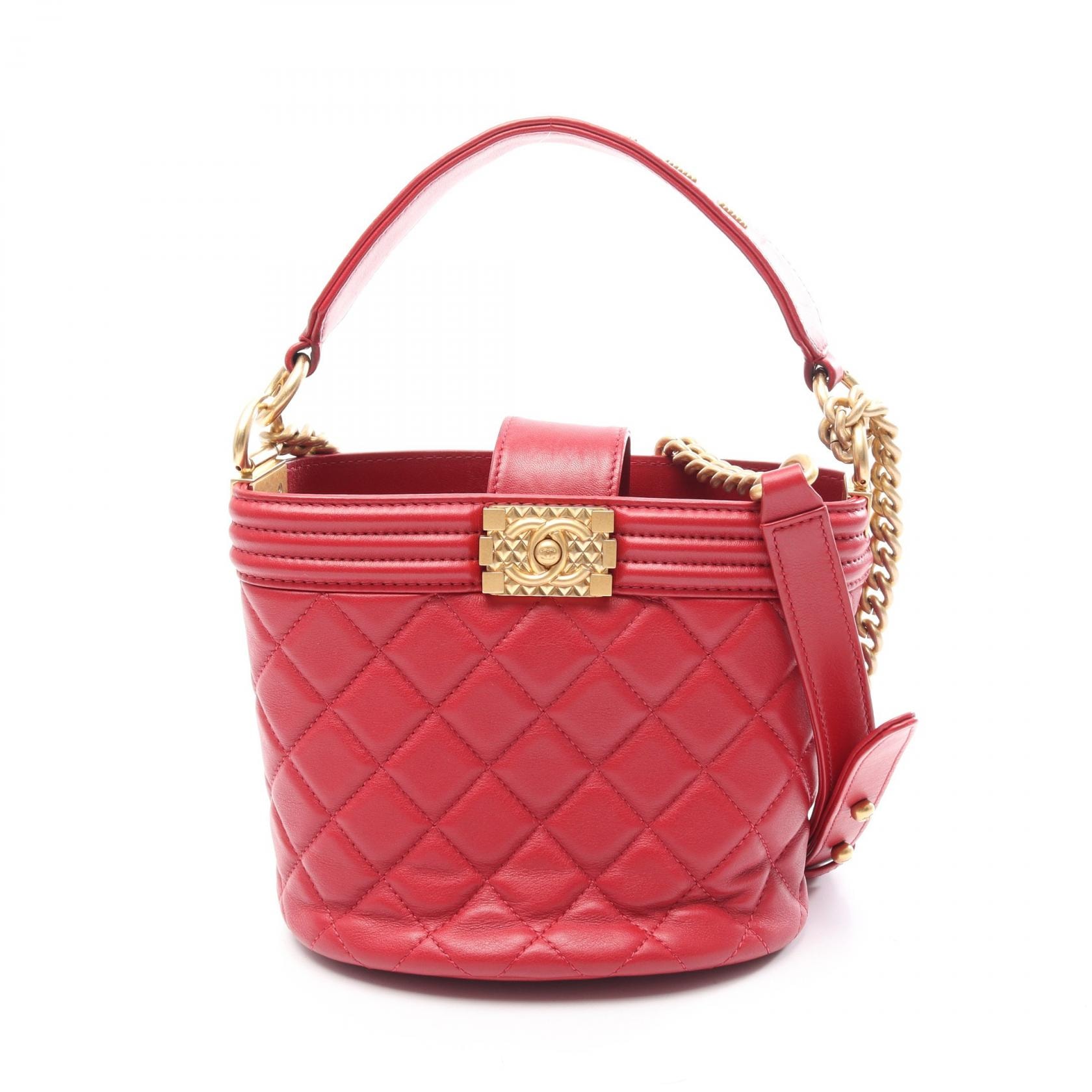 シャネル CHANEL ボーイシャネル 2WAY ショルダーバッグ バッグ ラムスキン(羊革) レディース レッド系 【中古】