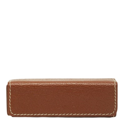 エルメス リップケース 印鑑ケース ガムケース ブラウン レザー レディース HERMES 中古