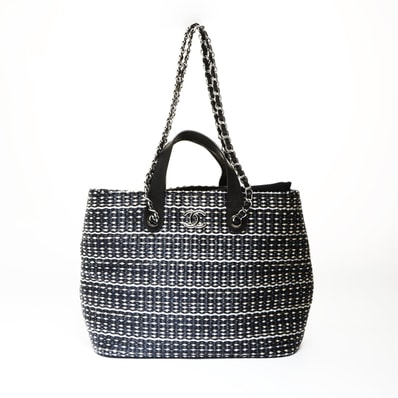 シャネル CHANEL 18番台 2013-2014 ストロー トートバッグ ココマーク ハンドバッグ【中古】