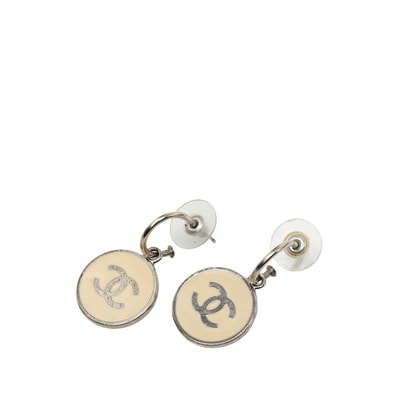 シャネル ココマーク 05V ピアス シルバー ベージュ メタル レディース CHANEL 【中古】