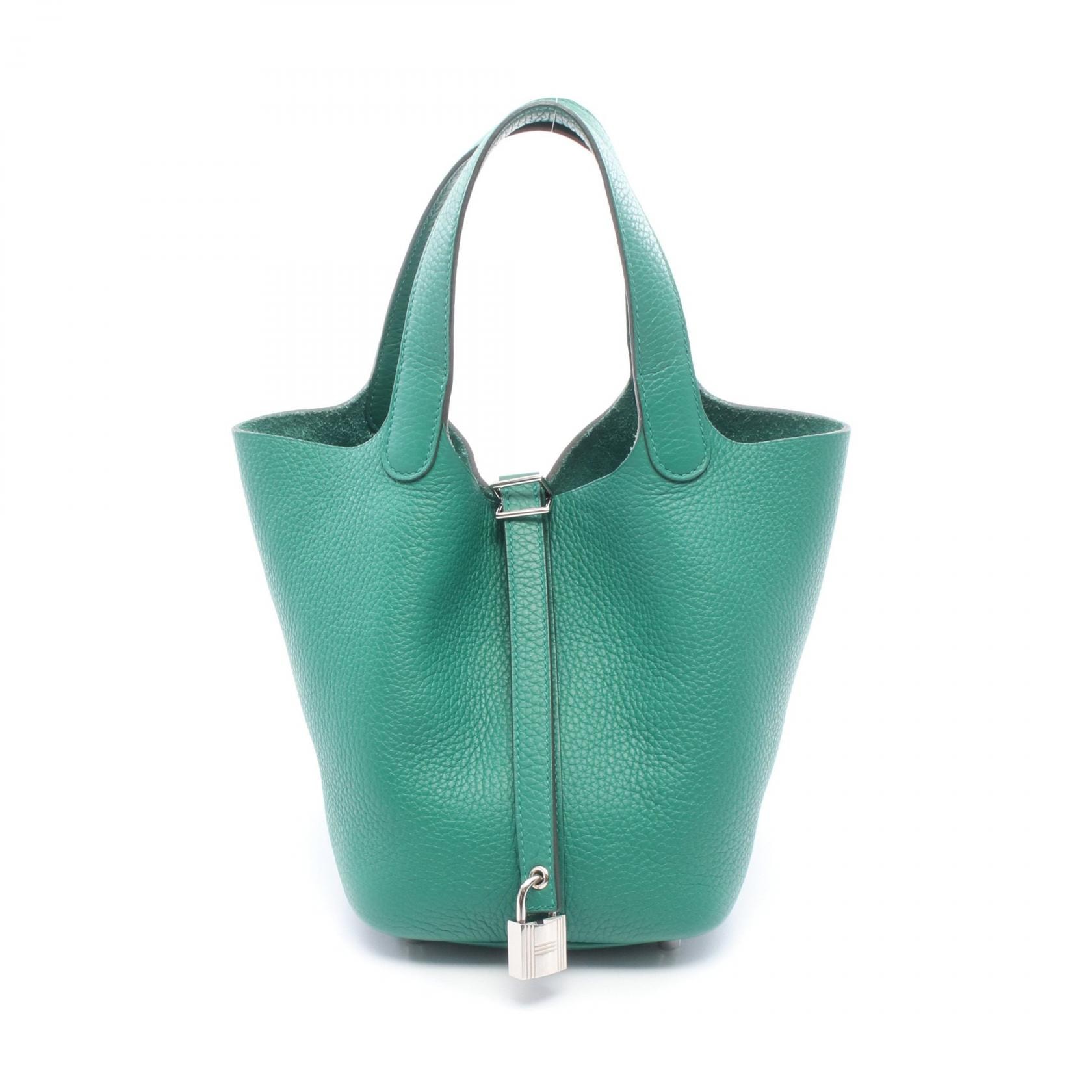 エルメス HERMES ピコタンロックPM ハンドバッグ バッグ レザー トリヨンクレマンス トリヨンクレマンス ヴェールヴェルティゴ W刻印(2024年製造) レディース グリーン系 【中古】