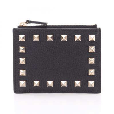 ヴァレンチノ Valentino ロックスタッズ カードケース コインケース 財布 レザー レディース ブラック系 7W0P0AI8VSH0NO 【新品】
