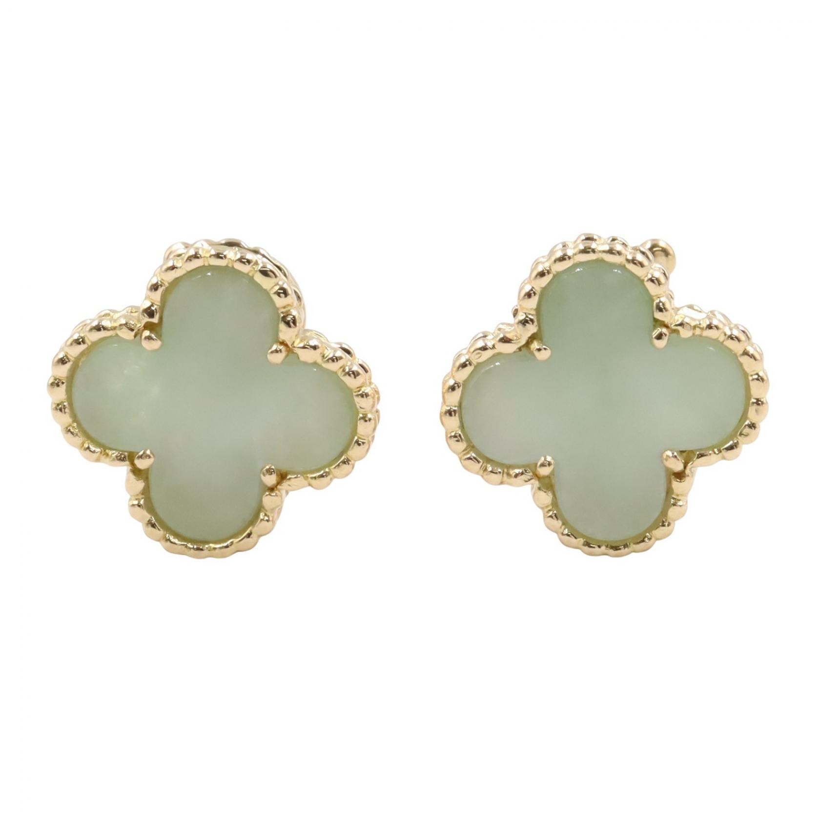 ヴァンクリーフ&アーペル Van Cleef & Arpels ヴィンテージアルハンブラ グリーンジェイド ピアス ピアス ジュエリー K18(イエローゴールド) グリーンジェイド レディース ゴールド系 / グリーン系 【中古】