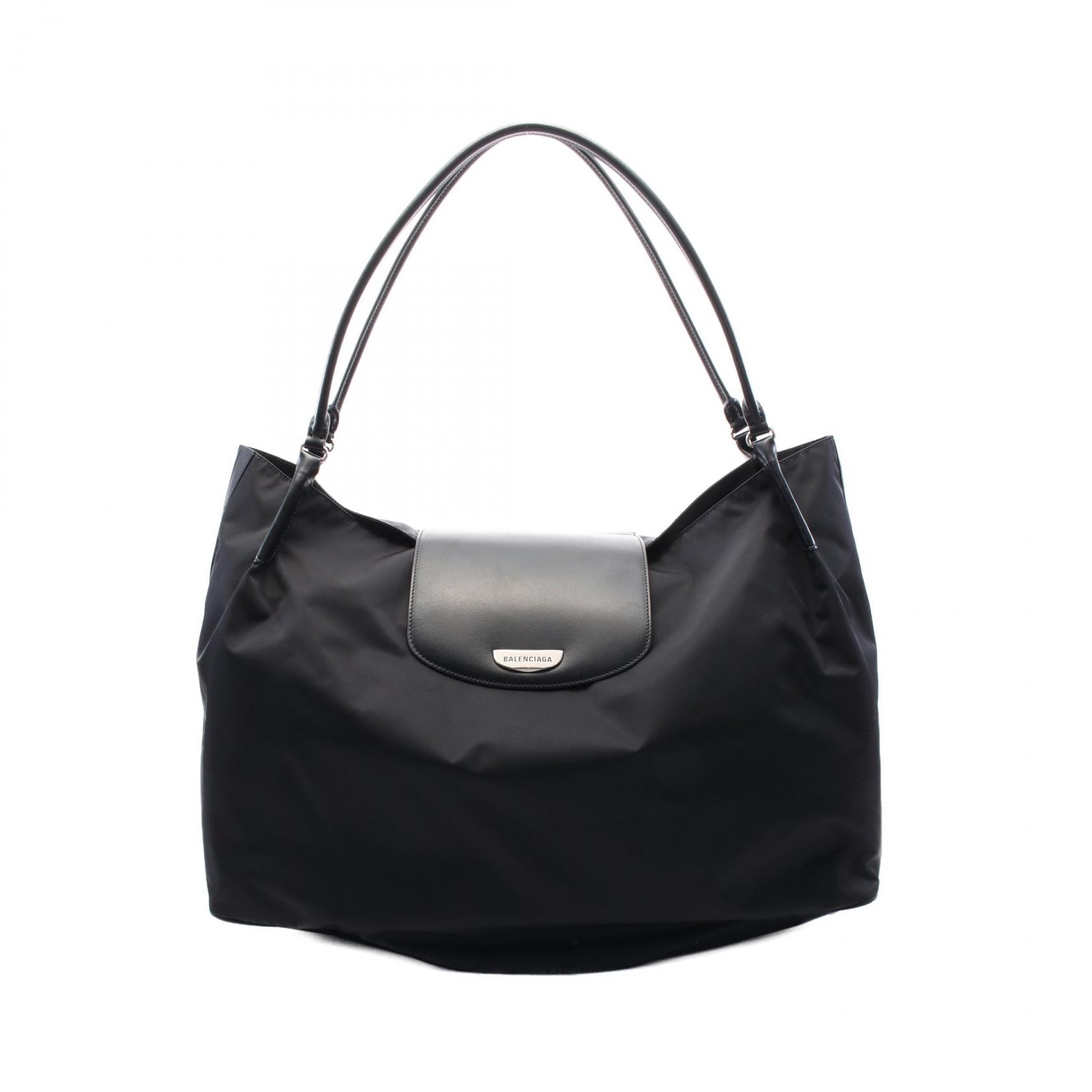 バレンシアガ BALENCIAGA GENEVE ラージ ホーボー トートバッグ バッグ ナイロン レザー レディース ブラック系 8054842ABA91060 【新品】