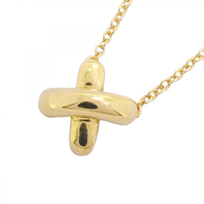 ★最終価格【6jcb0706】ティファニー ネックレス クロスステッチ K18YG イエローゴールド【中古】レディース