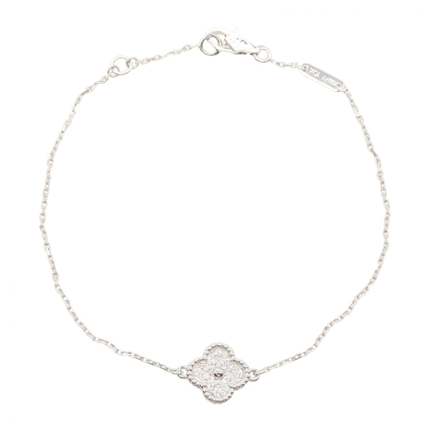 ヴァンクリーフ&アーペル Van Cleef & Arpels スウィートアルハンブラ ダイヤ ブレスレット ブレスレット アクセサリー K18WG(ホワイトゴールド) ダイヤモンド レディース シルバー系 / クリア系 VCARO85600