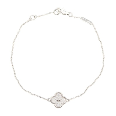 ヴァンクリーフ&アーペル Van Cleef & Arpels スウィートアルハンブラ ダイヤ ブレスレット ブレスレット アクセサリー K18WG(ホワイトゴールド) ダイヤモンド レディース シルバー系 / クリア系 VCARO85600