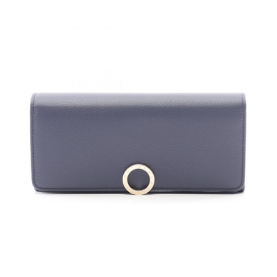 ブルガリ BVLGARI ラージウォレット 二つ折り長財布 財布 レザー レディース ネイビー系 292965 【新品】